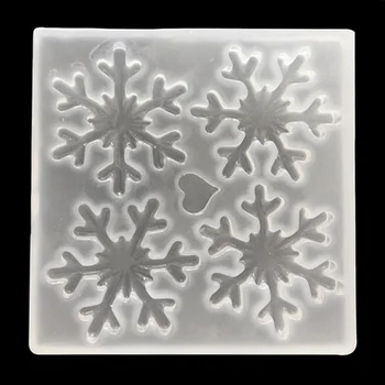 

1Pc Christmas Snowflake Love Silicone Mold Resin Epoxy Mold DIY Pendant Craft Keychain Jewelry Pendant Making