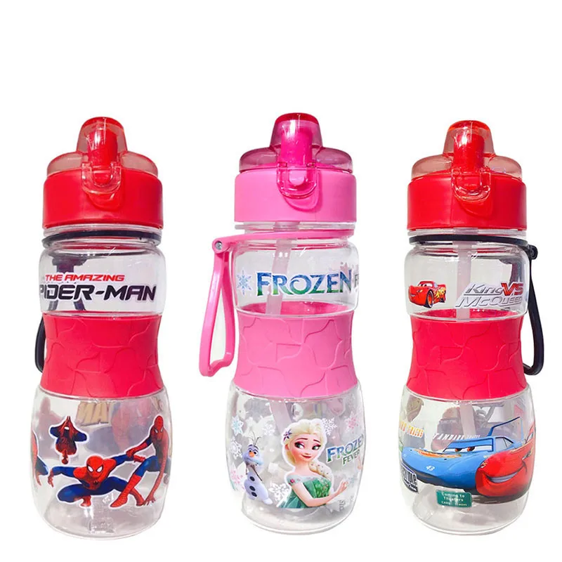 

Kids Water Sippy Cup Creative Cartoon Disney Frozen Cars Baby Feeding Cups with Straws Outdoor Portable Bottle