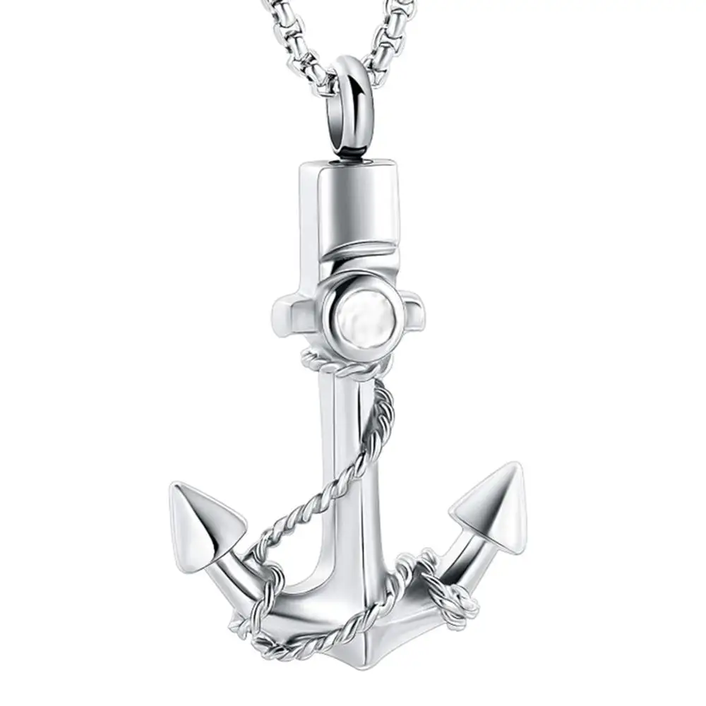 

Navigation Keepsake Jewelry Stainless Steel Anchor Cremation Urn Pendant Necklace For Ashes Navy Friendship Gift