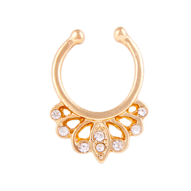 Stainless Steel Fake Nose Ring Septum Piercing Cheater Clip On Non Piercing Nose Ring Fake Septum Jewelry Faux Percing Nez