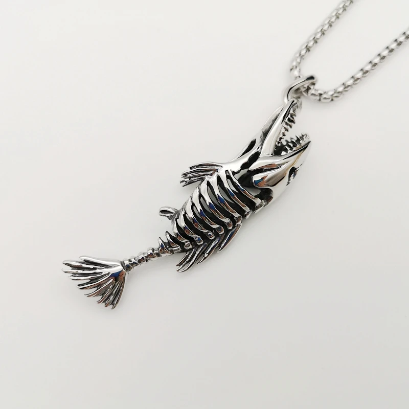 Мужское ожерелье в виде рыбных костей из нержавеющей стали|fashion jewelry|jewelry fashionnecklace