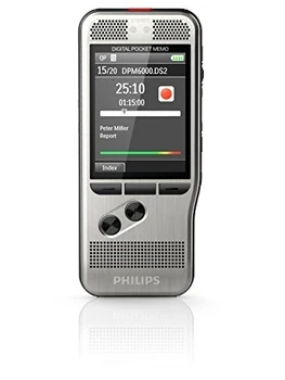 

Philips DPM6000 - Grabadora de voz portátil (DSS, MP3, pantalla color TFT de de 2.4") color plateado