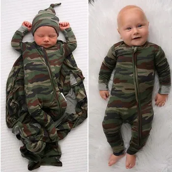 

Spring Fall Newborn Baby Girl Boy Clothes Long Sleeve Cotton Romper + Headband Jumpsuit 2PCS Outfit 0-24M