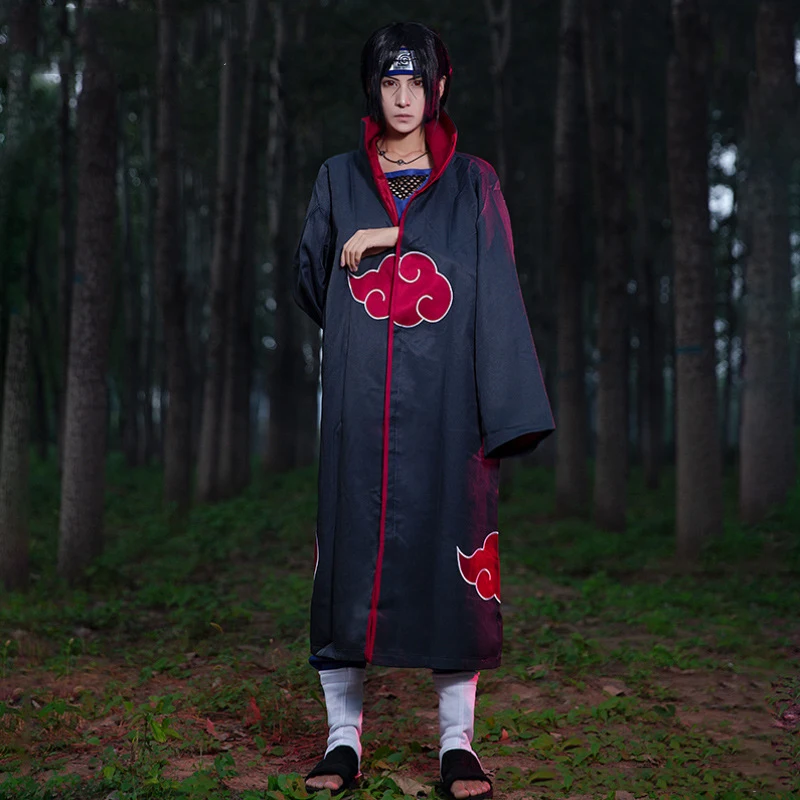 Anime Superhero Costumes Uchiha Itachi Akatsuki Cloak Cosplay