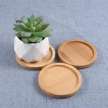 Горшок для растений, лоток Керамика Coaster круглый цветочный горшок для суккулентных растений бамбуковый поднос