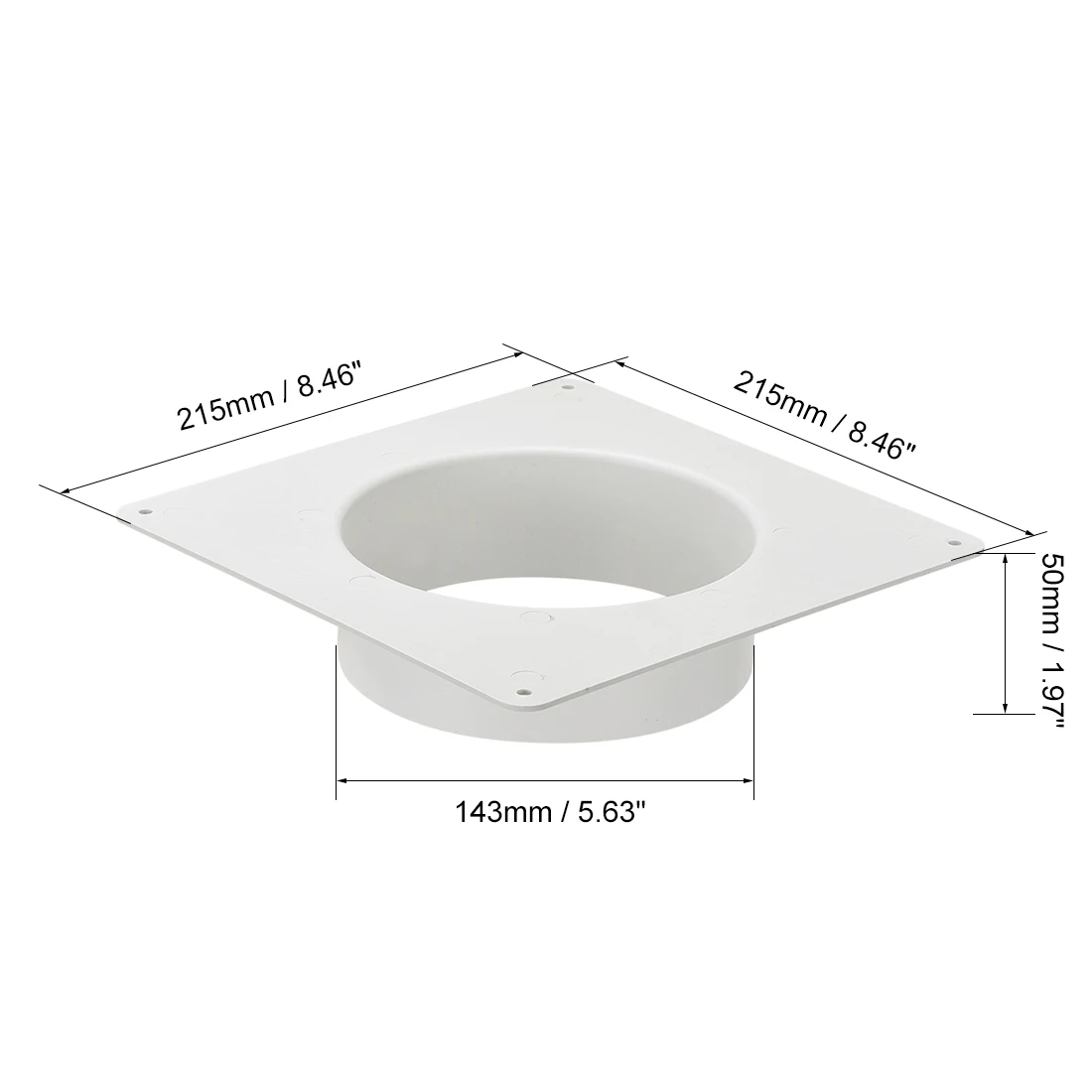 6Inch Duct Connector Flange ABS Plastic Mounting Plate Hose Pipe Adaptor