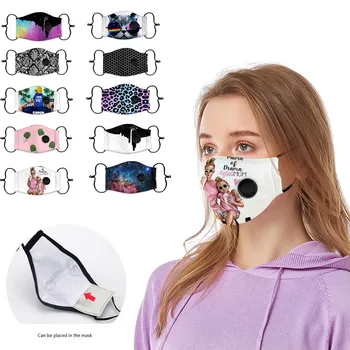 

Fashion New Reusable 3D Pattern Face Mask For Woman Man Breath Valve PM2.5 Activated Carbon Filter Cotton Mouth Masks Pad Mask