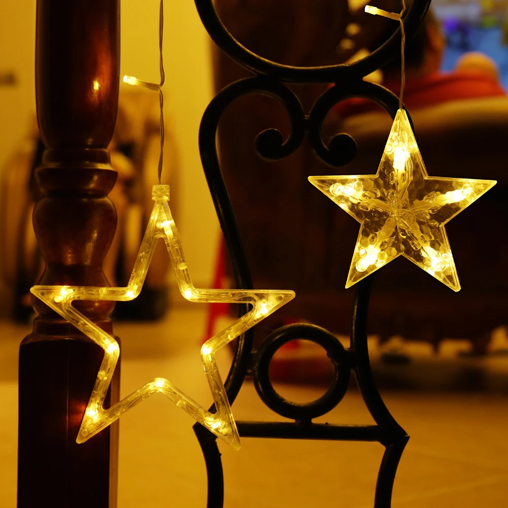 

Holiday Led Curtain String Light Christmas Wedding Party Decoration Star Shape Led Fairy Light Garden Light Stage Decorative D30