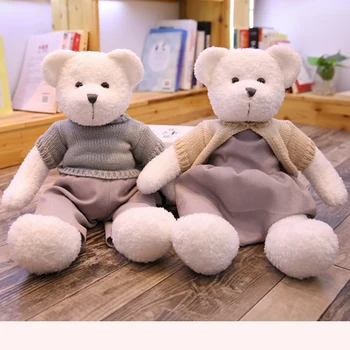

Couple pair of teddy bear doll teddy bear dressing bear rag doll hug bear girl girl couple bear send male and female friends bir