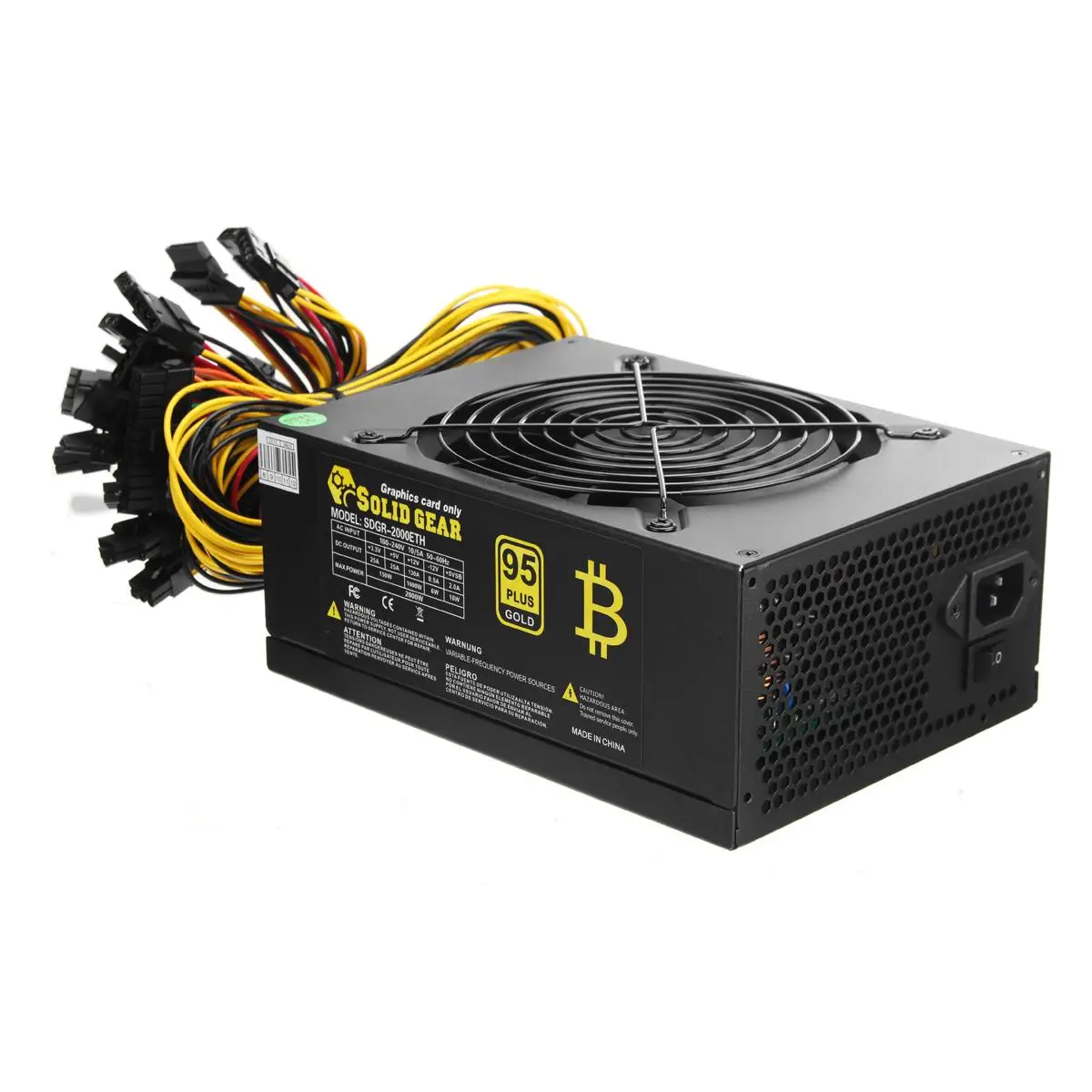 

2000W PLUS Gold Power Supply ETH BTC Mining ATX SATA IDE Support 8 GPU Ethereum PC Power Supply For Computer Minner Machine