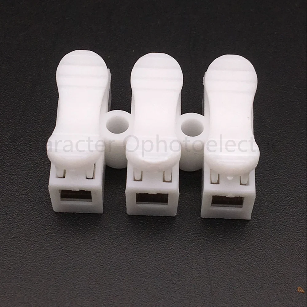 Heitune 100pcs 10A 220V 2 Broches Push Quick Wire Cable Connector White Wiring Terminal 
