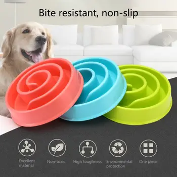 

Pet Dog Bowl Snail-shaped Plastic Feeding Bowls Food Slow Down Eating Pets Anti-choking Bowl Dog Feeders