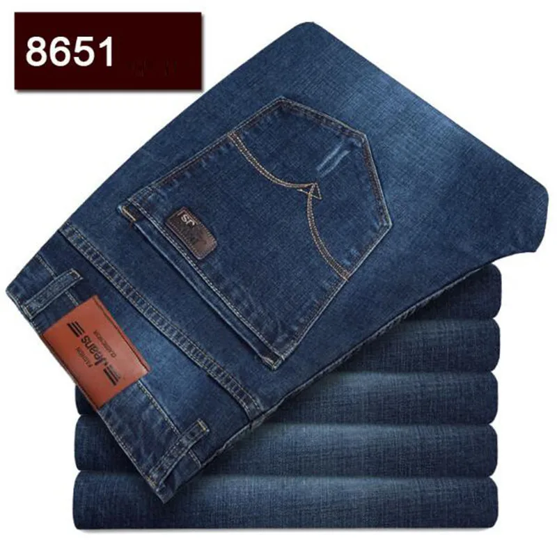 Oversized Jeans Mens Baggy Jeans Plus Size Black Jeans Men 200KG Elastic Denim Jeans Male Trousers Mens Wide Let Jeans Blue