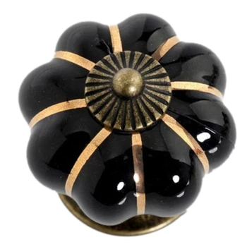 

Ceramic Handle Pull Knobs Cabinet Pumpkin Door Cupboard Drawer Locker Black