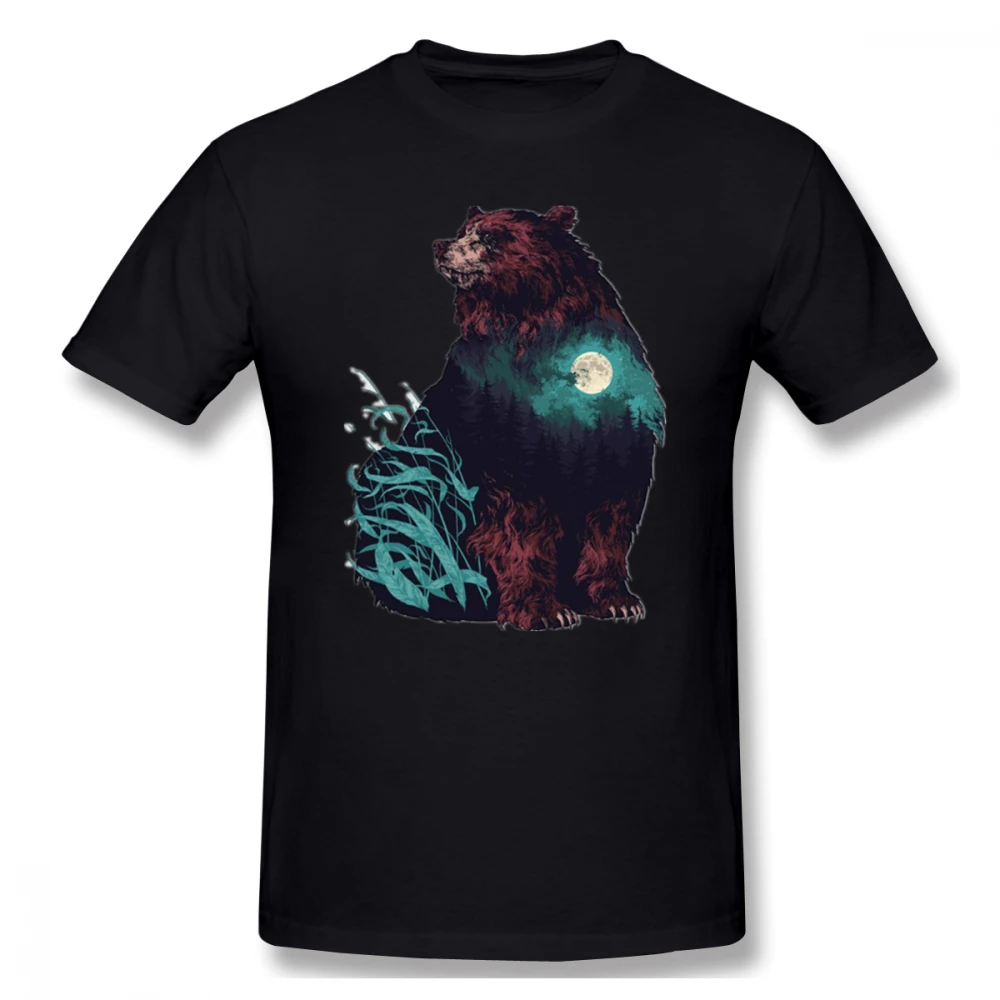 2019 funny tee Big Bear In Contemplation t shirts men cotton tops cool t shirt summer Men's Basic Short Sleeve T-Shirt