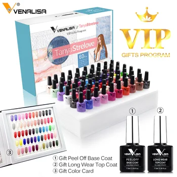 

2020 new 60 fashion color Venalisa gel polish enamel vernish color gel polish for nail art design whole set nail gel learner kit