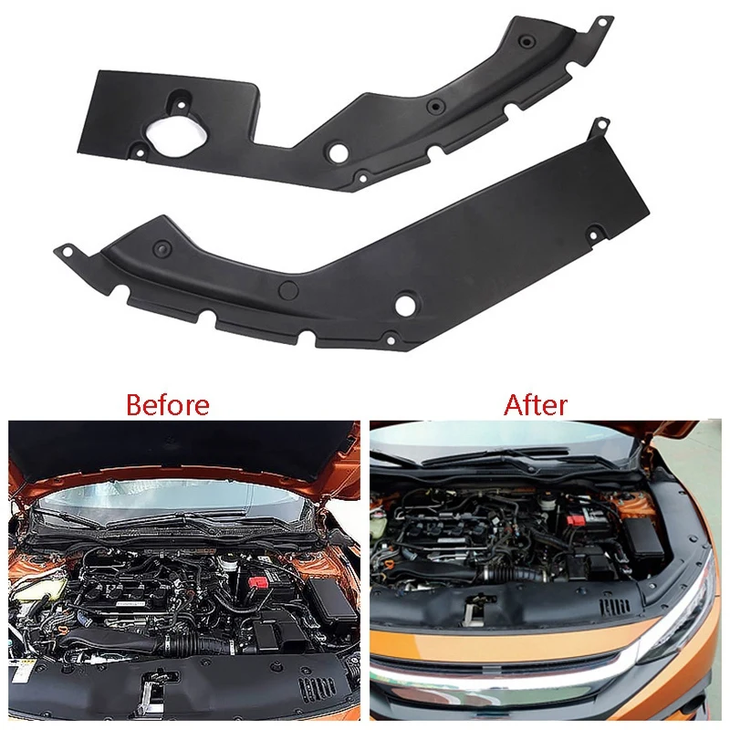 

2X Car Engine Bay Side Panel Covers Fit for 2016-2019 10Th Gen Honda Civic L+R