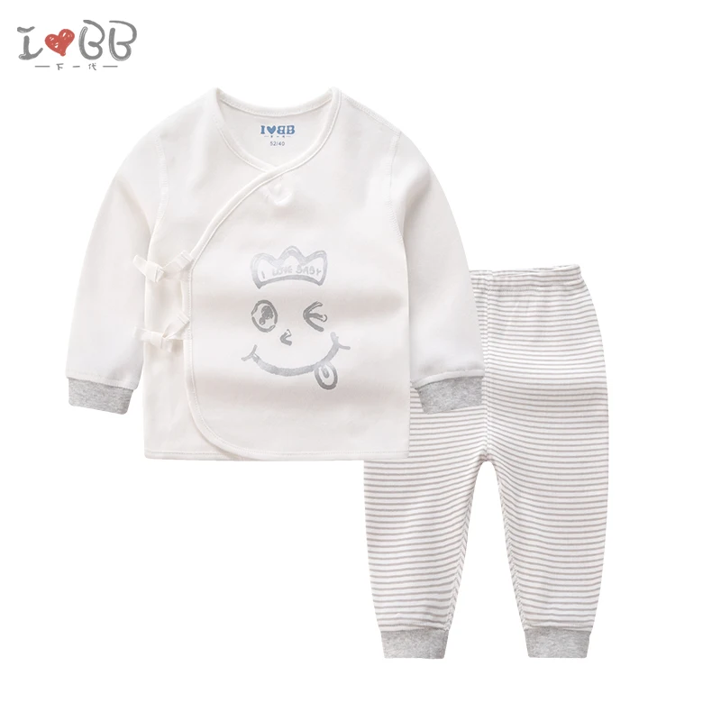 Baby Pajama Sets Uisex Sleepwear Robe Soft Cotton Cartoon Top Pants - Цвет: Oblique open
