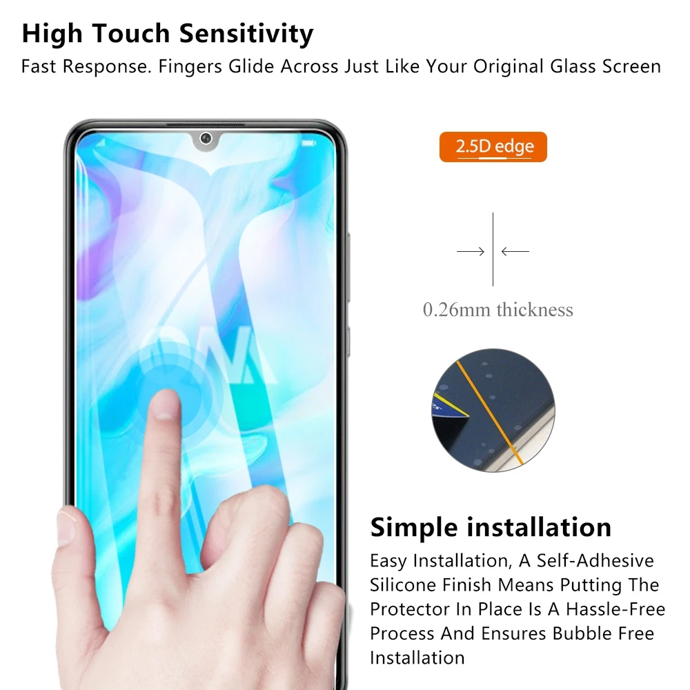 10 шт закаленное стекло для Huawei P30 lite протектор экрана 2.5D 9H 6 15 защитная