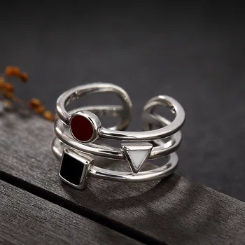 

Silver Rings 925 Sterling Silver Simple opening ring Thai silver Women party Trendy Ring Jewelry