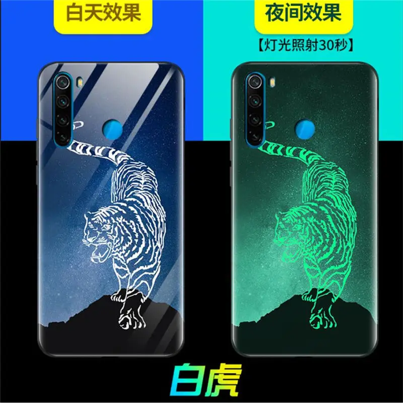 L Светящийся закаленный чехол для OPPO Realme Q чехол 6," стекло со свечением задняя крышка для OPPO Realme Q крышка оболочка сотовый силиконовый чехол - Цвет: L