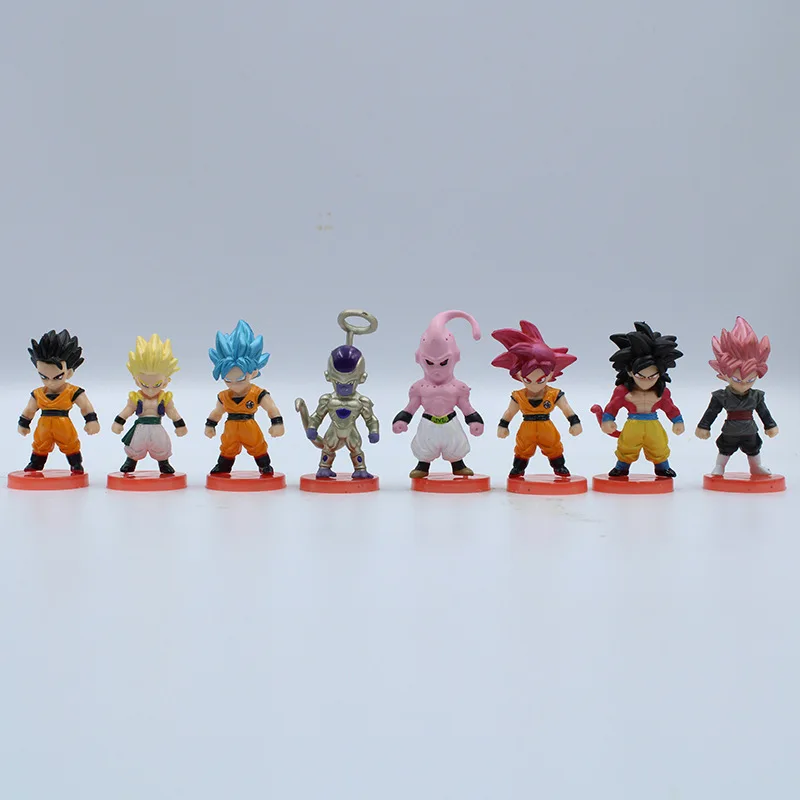 

1 pcs Dragon Ball Z Action Figure Cute Childhood Version Super Saiyan Goku Vegeta PVC Model Anime Collection Kid Gift Toy