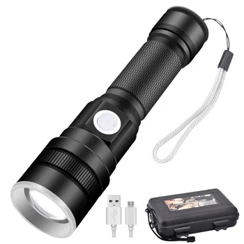 

XANES X-851 XH-P50 Zoomable Flashlight USB Rechargeable 3 Modes Waterproof LED Light 18650 Battery Torch Lantern Lamp Spotlights