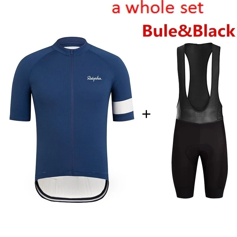 

Lepiny Men Cycling Clothing Pro Team Jersey Set Short Sleeve Solid Color Breathable Uniform Road Bike Summer Ciclismo Maillot