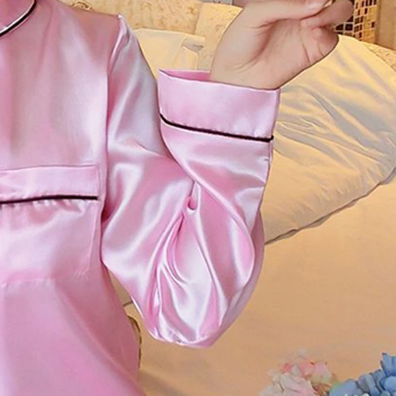 Vertvie женские атласные пижамы наборы из двух частей из искусственного шелка пижамы Сексуальная Домашняя одежда с длинным рукавом топ брюки женские пижамы наборы Осень