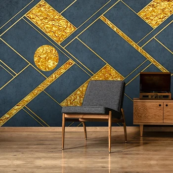 

Custom Photo Mural Wallpaper 3D Modern Geometric Abstract Golden Lines Fresco Living Room TV Background Wall Papers Home Decor