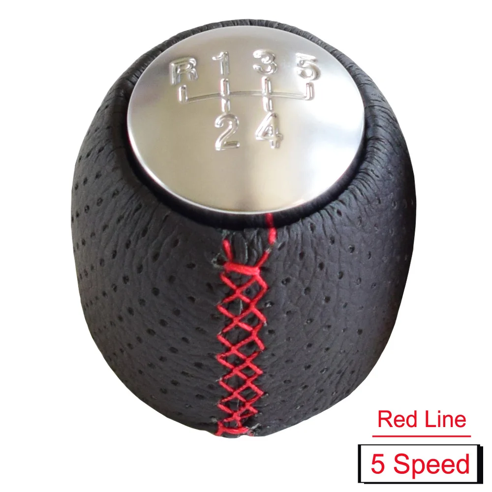 Подходит для ALFA ROMEO 159(05-11)/BRERA(06-11)/Alfa Romeo Spider(06-11) 5/6 скоростей, автомобильная ручная ручка переключения передач, рычаг ручного шара - Название цвета: 5 Speed-Red-Line