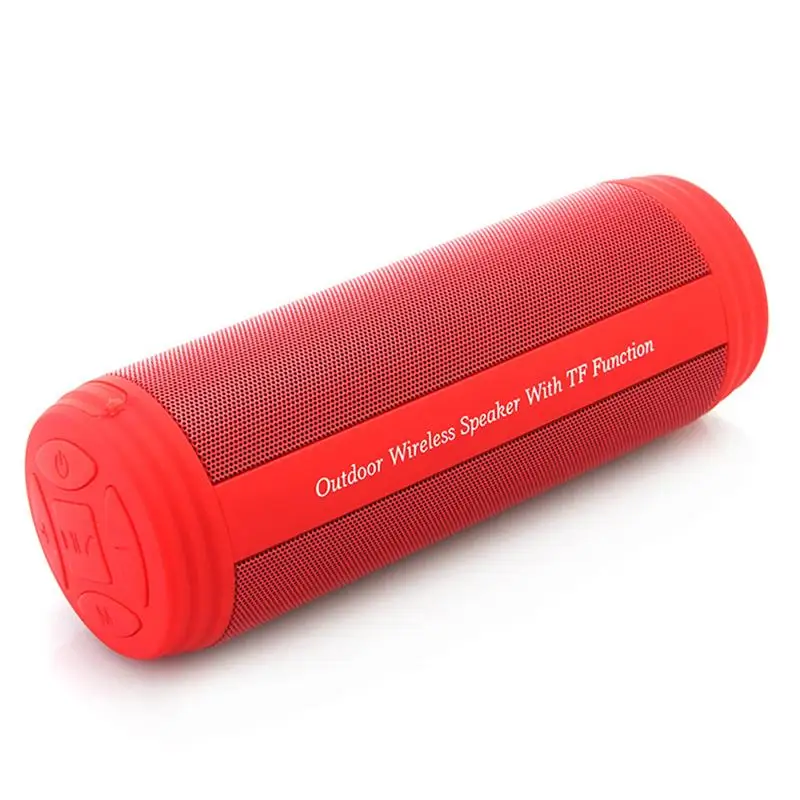 

Outdoor Waterproof Wireless Bluetooth Speakers Portable Mini Column Bass Stereo Music Player with Microphone (Red)