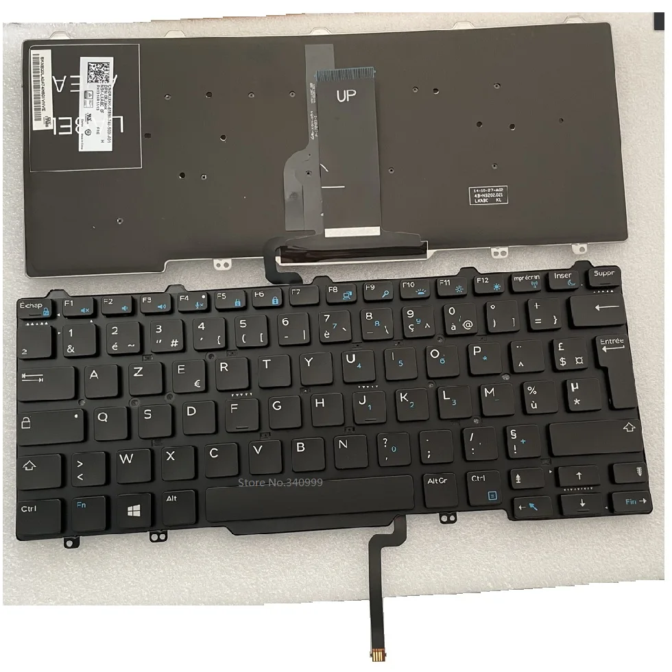 Azerty Francês Novo 0rjxhk para Dell Latitude 3340 3350 E3340 E5450 E5470 E7470 E7450 Substituir o Teclado do Portátil com Luz Retroiluminada - Imagem 2