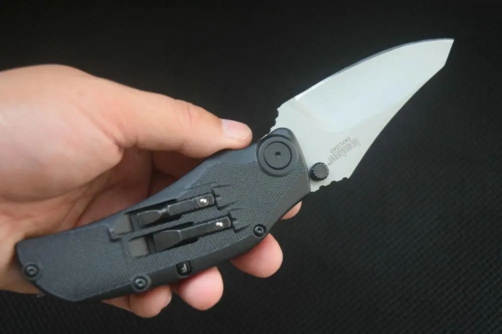 Baratos TRSKT Kers 1925 multifunción de carga plegable cuchillo, 8Cr13mov hoja de caza de bolsillo exterior cuchillos tácticos Edc herramienta Envío Directo