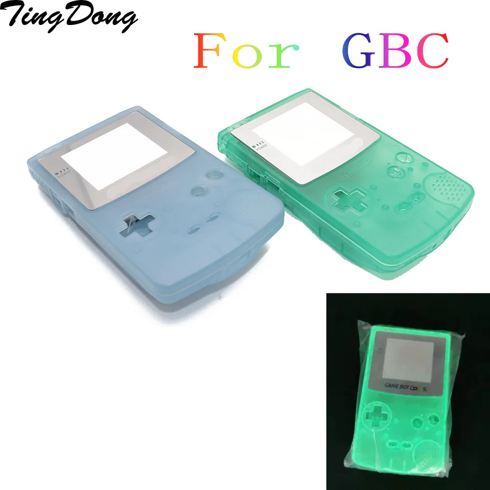 Пластиковый светящийся корпус люминесцентный чехол для GBC Запчасти для Gameboy Светящийся синий зеленый цвет чехол