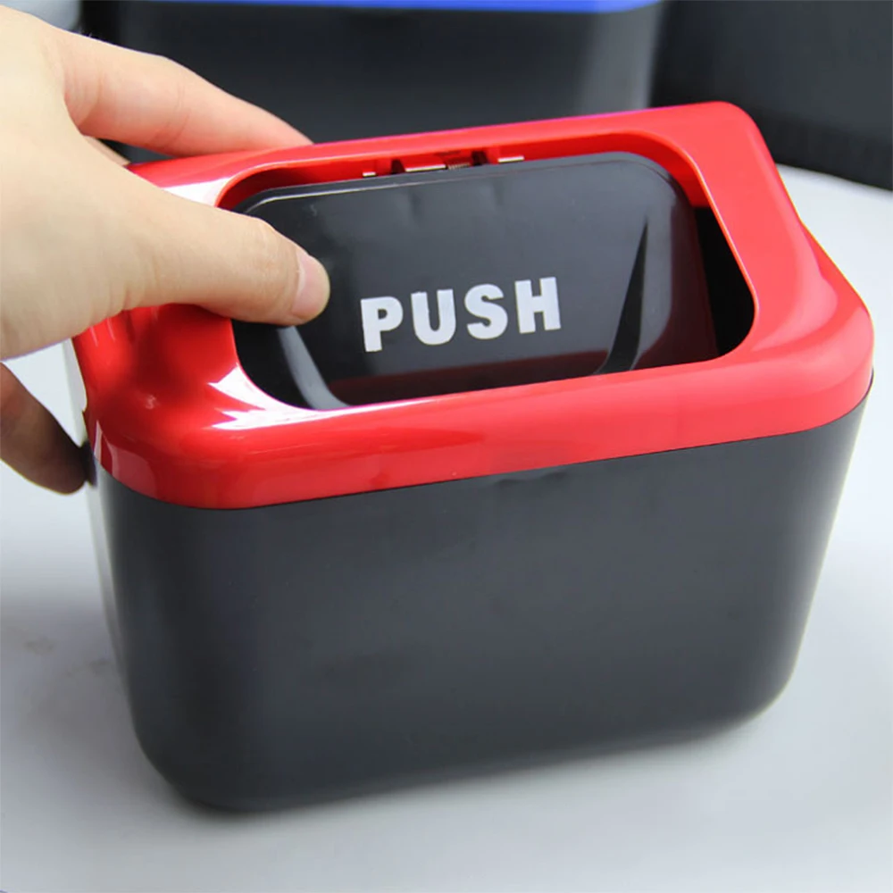 Quality Garbage Bag Car Bin Trash Can Storage Box Car Debris Bucket Plastic Waste Double Open Plastic Waste Container for