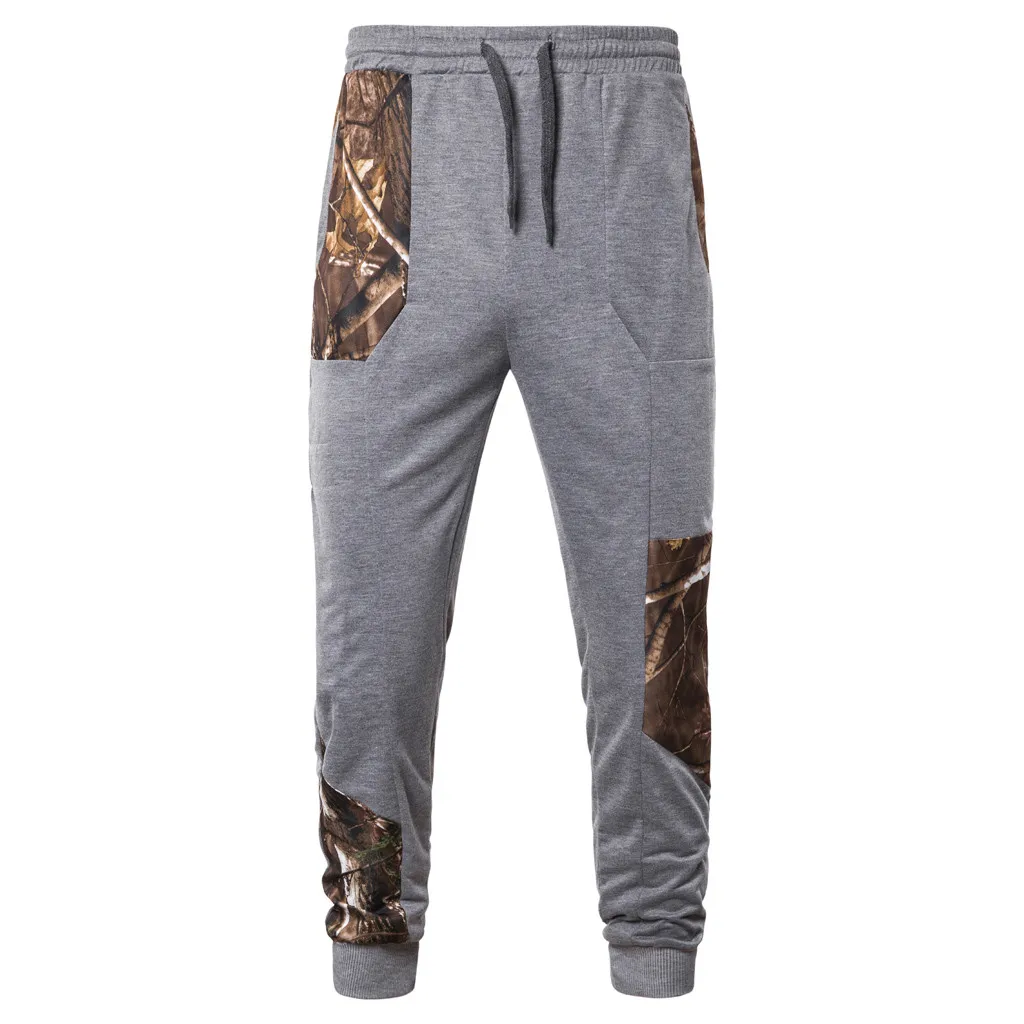 High quality pants Fitness Casual Elastic Pants bodybuilding clothing casual splice printing sweatpants joggers pants 10.18 - Цвет: Gray