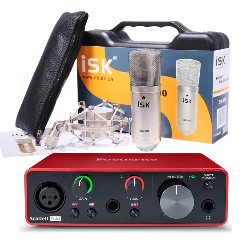 Звуковая карта Focusrite Scarlett Solo 3rd gen 2 входа выхода USB аудиоинтерфейс с ISK