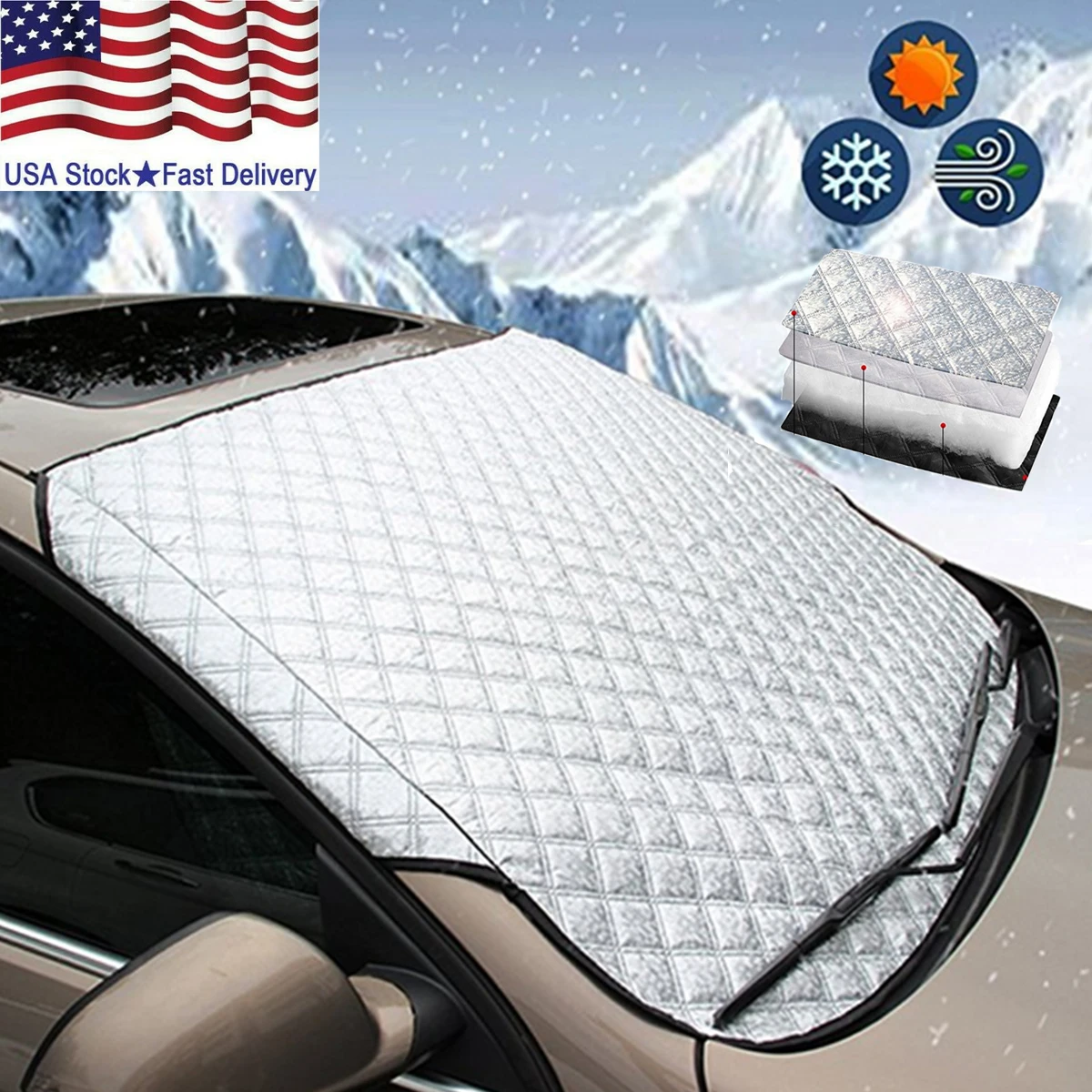 Новейший Магнитный защитный чехол для лобового стекла автомобиля, защита от мороза, снега, пыли