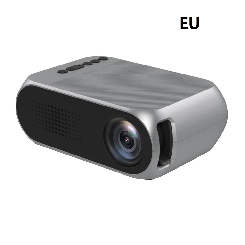 Мини проектор Обновление Портативный светодиодный проектор Аудио HDMI USB Мини проектор домашний кинотеатр медиаплеер проектор - Цвет: silver black EU