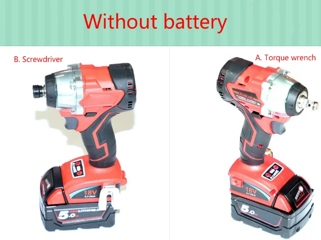 Cheapest For 18V Milwaukee Torque Wrench screwdriver brushless motor Cordless Impact Wrench Power tool without battery