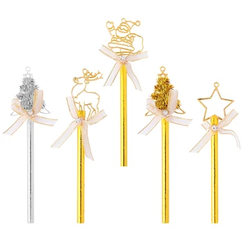 

5 Pcs Creative Santa Clause Star Xmas Tree Shaped Birthday Cake Toppers