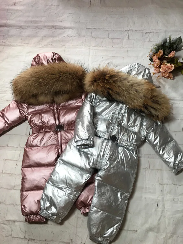 YK2175 Детский пуховик цельная куртка для мальчиков зимний лыжный комбинезон с большим меховым воротником для маленьких девочек, зимний альпинистский костюм