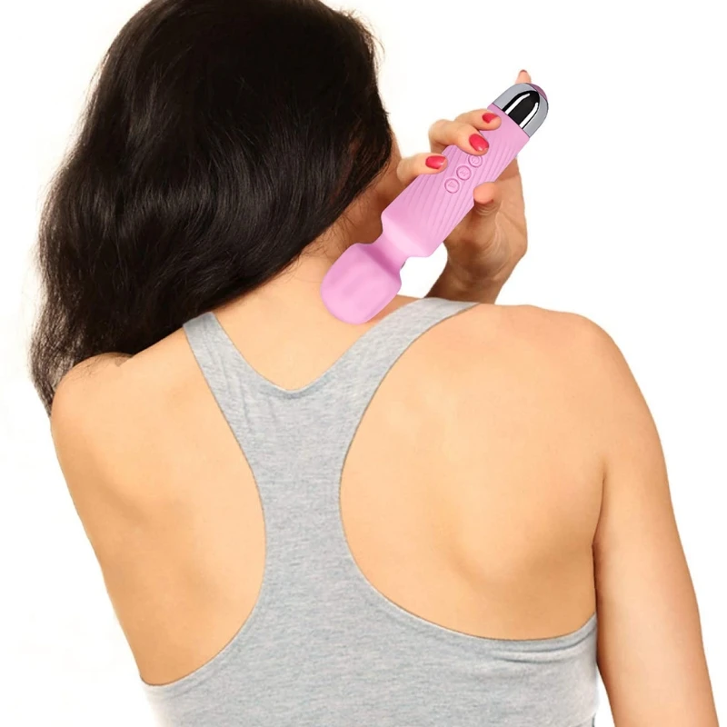 Powerful Personal Wand Massager Quiet&Waterproof Electric Massage 20 Vibration 8 Speeds Portable Magic Vibrating Massage