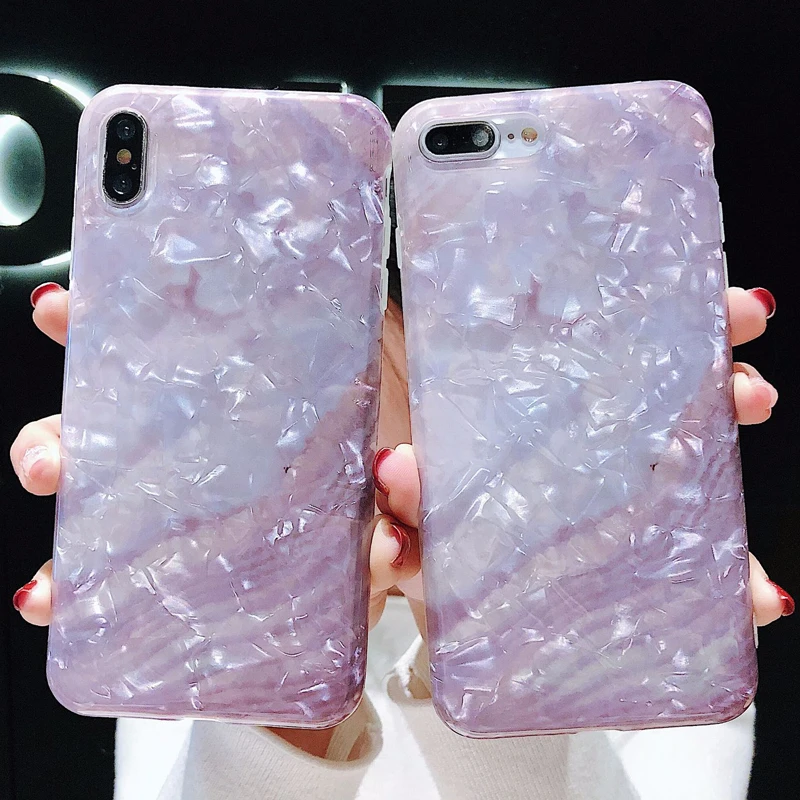 Простой чехол для телефона с узором из кристаллов iPhone 6 6s 7 8 Plus X Xs XR Max мягкий ТПУ