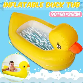 

Cute Duck Shape PVC Inflatable Swimming Pool Kid Pool Bathing Tub Outdoor Indoor Inflatable Swimming Pool for Baby 90x50x25cm