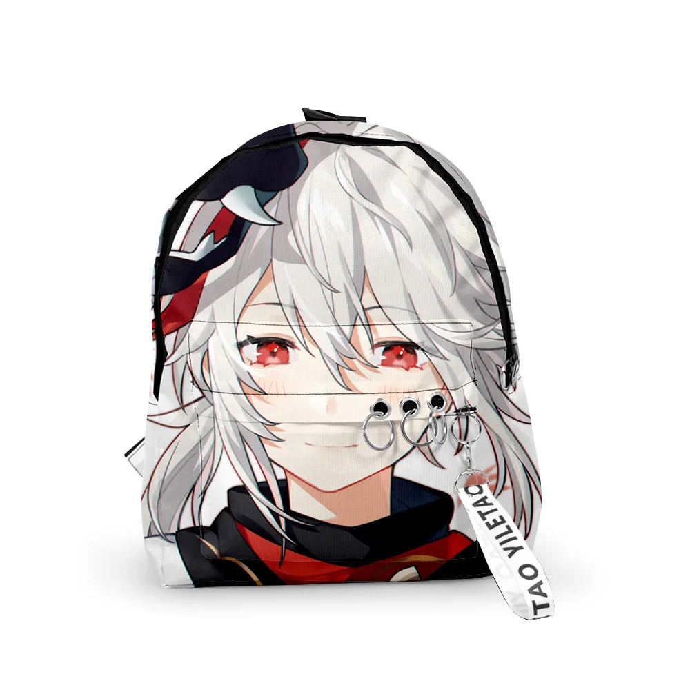 

2021 Genshin Impact Kaedehara Kazuha Men Women Backpack Oxford hanging buckle Style Girls Child School bag Travel Backpack