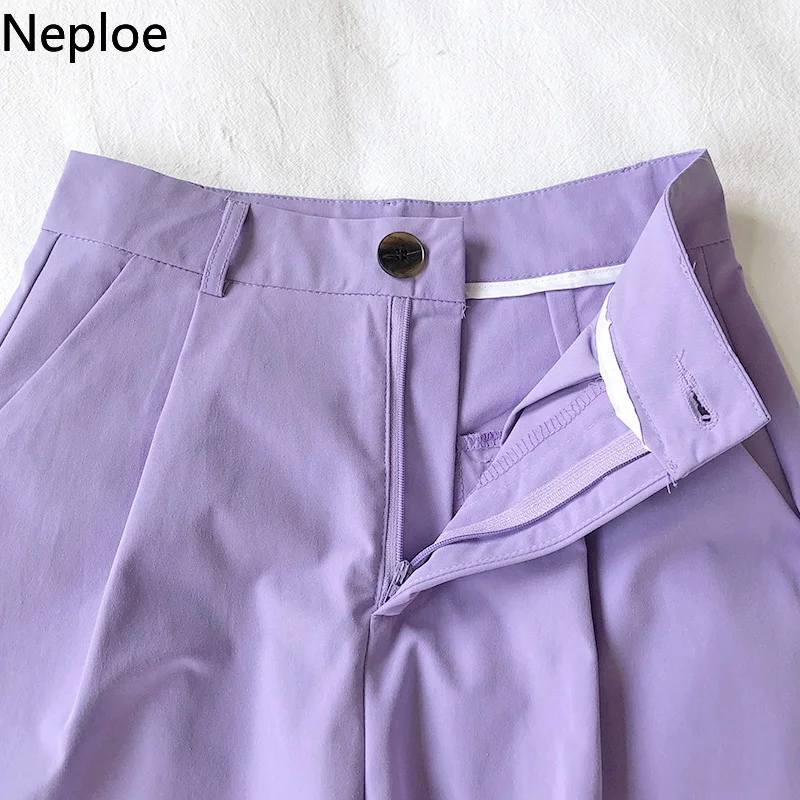 Neploe однотонные прямые брюки с высокой талией женские весна 2019 элегантные офисные