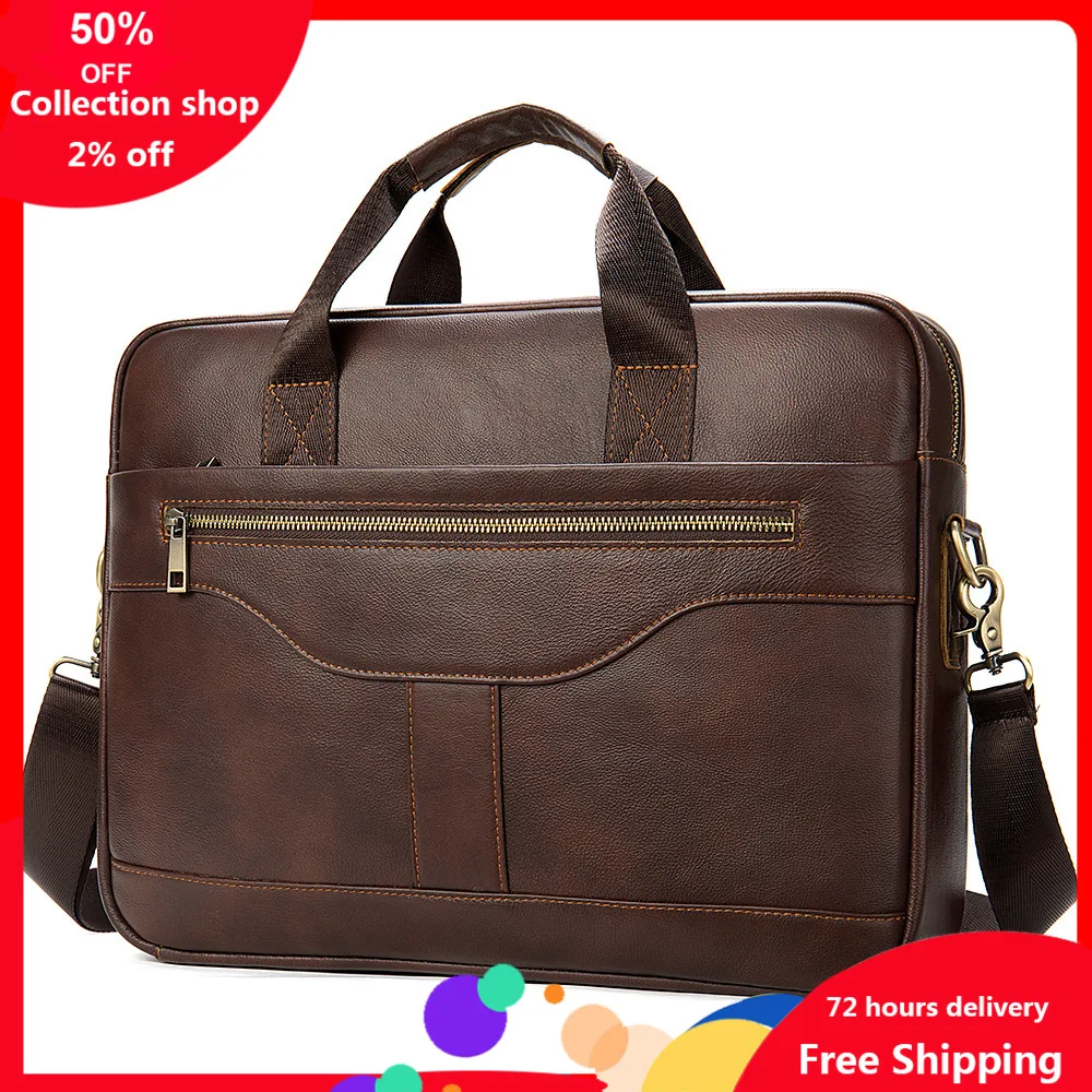 

2020 Man Portable computer Bag Business Affairs To Work In An Office bags for men Handbag Genuine Leather Male Package Briefcase
