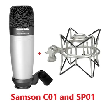 

SAMSON C01 Condenser Microphone and SP01 shock mount for recording vocals drum and acoustic instrument no retail package